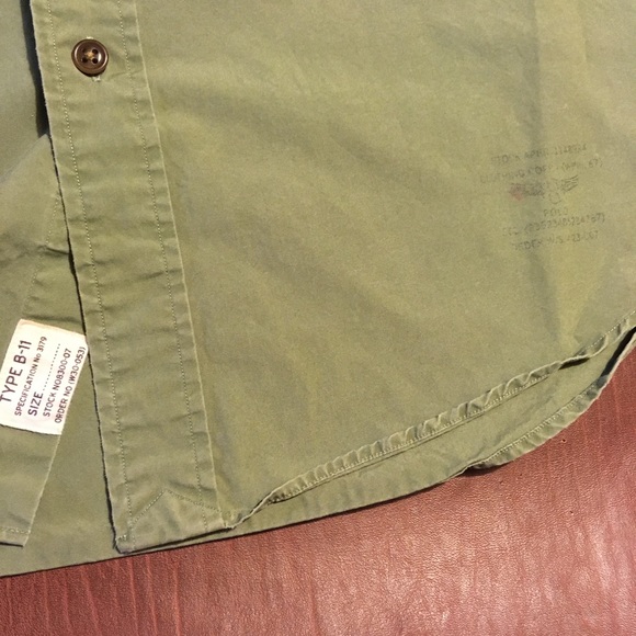 Polo Type B-11 Army Green Button Shirt L - Picture 5 of 11